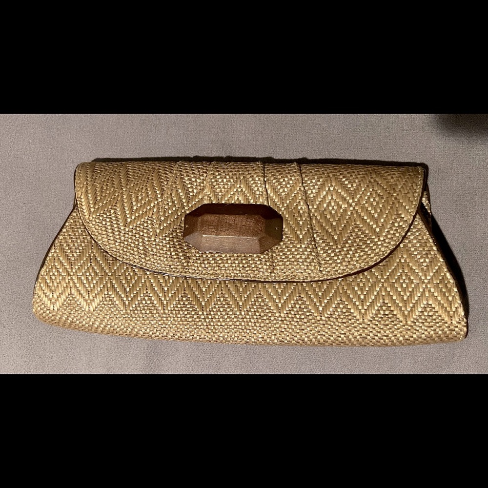 Boho wicker clutch purse